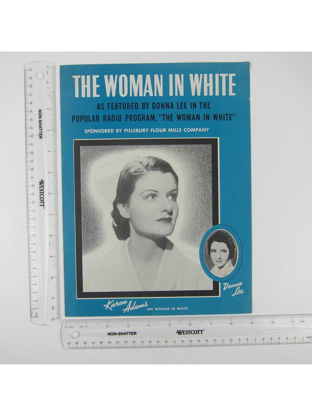 Sheet Music The Woman In White Donna Lee Radio Program Pillsbury Vintage 1939